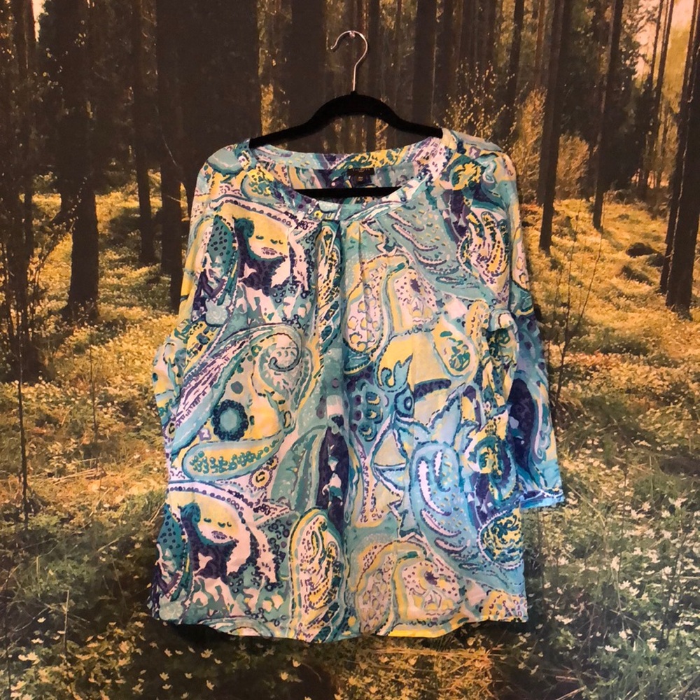 Patterned cotton Talbots blouse (18W)